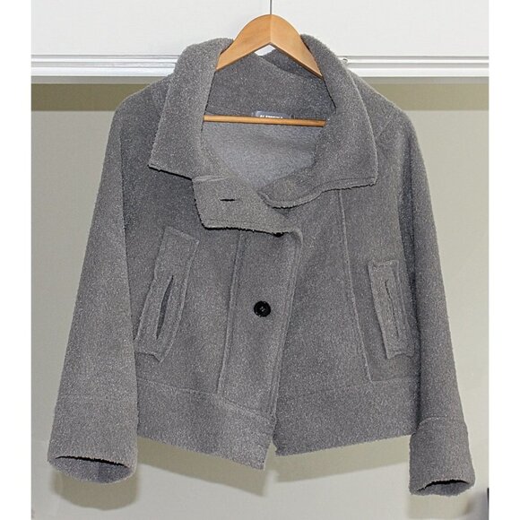 Alembika - Button Front, Convertible Collar Oversized Jacket- High Pile Fleece S - Picture 2 of 11